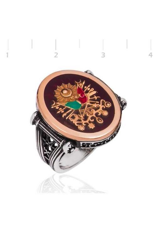 Gümüş Osmanlı Armalı Erkek Yüzük