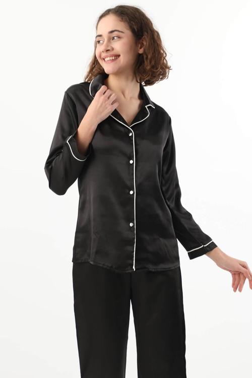 Kadın Biyeli Saten Pijama Takımı
