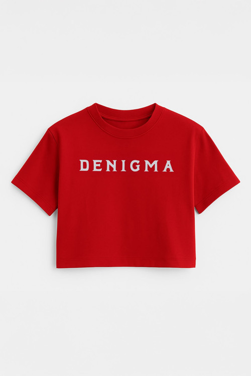 Kadın Bisiklet Yaka Kısa Kollu Crop T-Shirt