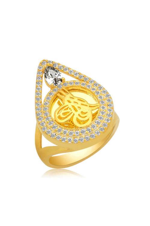 Gümüş Gold Tuğralı  Yüzük