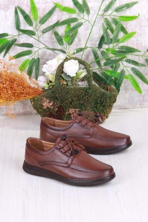 42225 Comfort Rahat Esnek Lastik Bağçıklı Hakiki Deri Erkek Ayakkabı