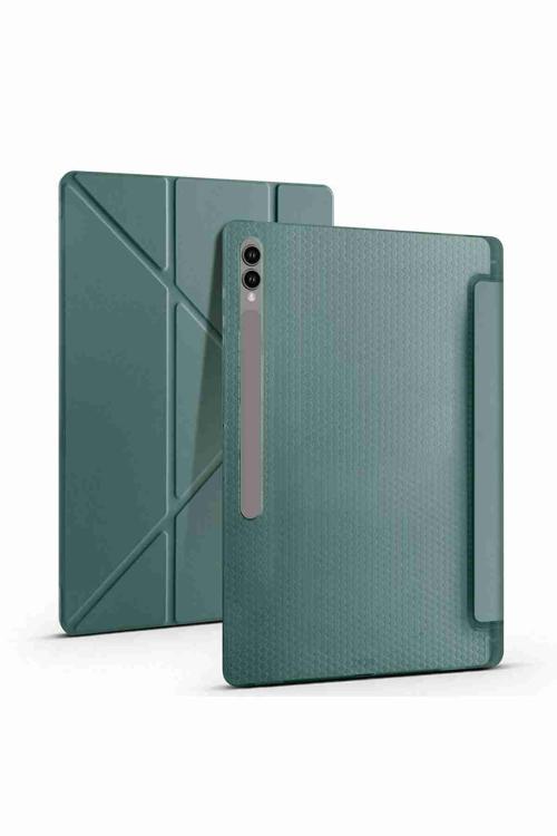 Galaxy Tab S10 Ultra Uyumlu 14.6 inç Standlı Kalem Bölmeli Tri Folding Tablet Kılıfı