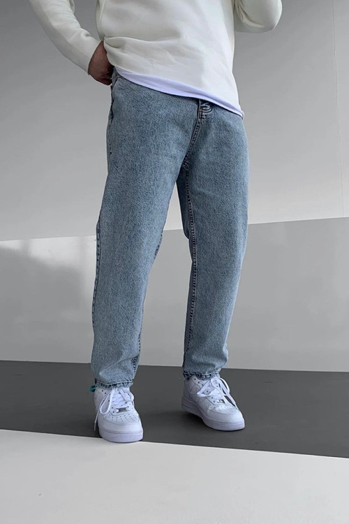 Buz Mavi Baggy Pantolon