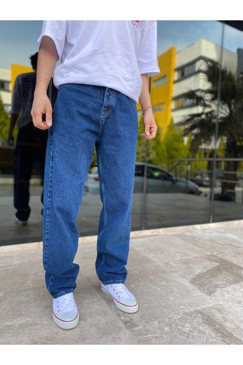 Lacivert Baggy Fit Jean