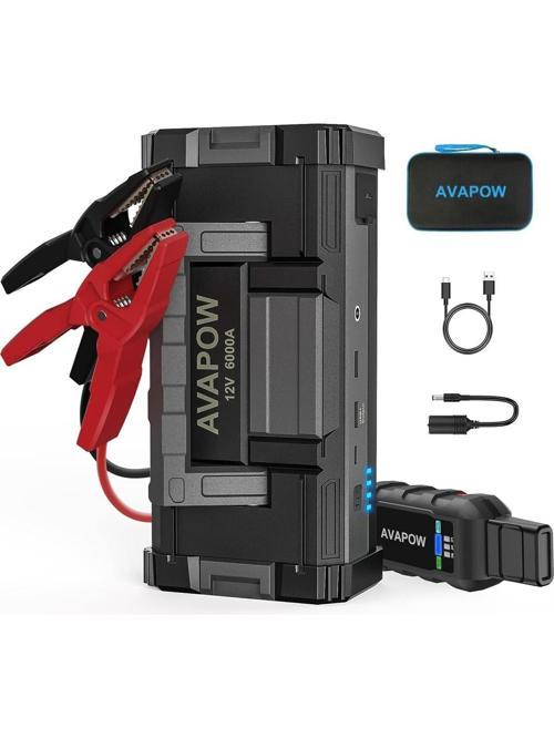 A68 32000Mah 6000A(2Vden Düşük Aküyü Çalıştıran) Jump Starter Taşınabilir Akü Takviye Kiti