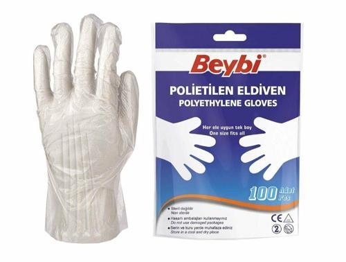 Polietilen Eldiven Frıncı Eldiven (Poşet Eldiven) 100 Lü (10 Paket)