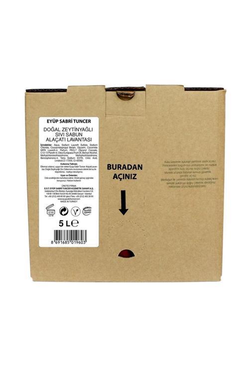 Alaçatı Lavantası Doğal Zeytinyağlı Sıvı Sabun 5 Litre - Bag İn Box