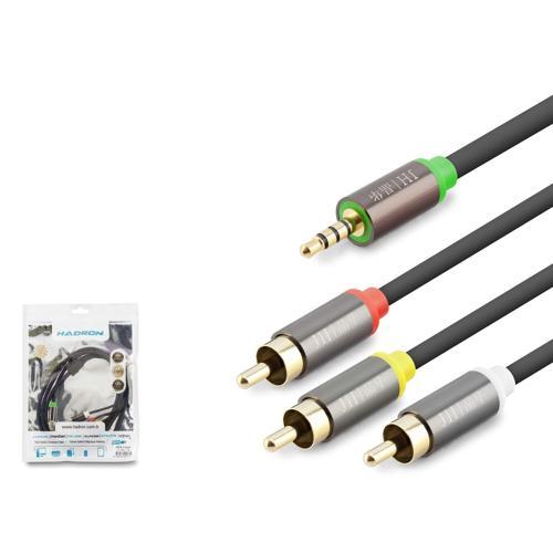 Hdx1064 3.5Mm To 3Rca Kablo 2Line Gold 1.5 Metre Siyah