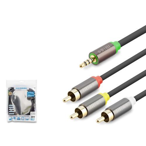Hdx1065 3.5Mm To 3Rca Kablo 2Line Gold 3 Metre Siyah