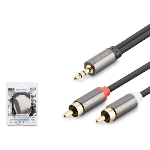 Hdx1067 3.5Mm To 2Rca Kablo 2Line Gold 1.5 Metre Siyah