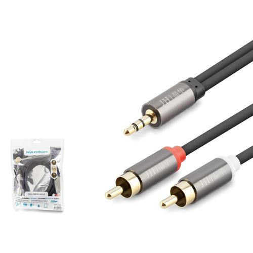 Hdx1068 3.5Mm To 2Rca Kablo 2Line Gold 3 Metre Siyah