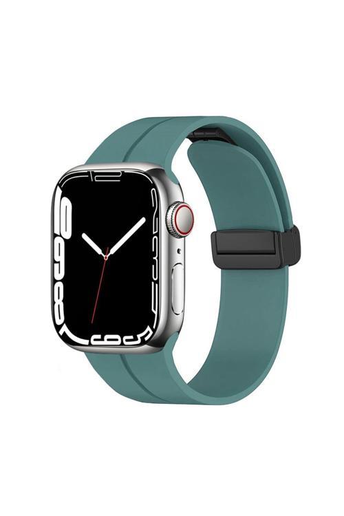 20068310 Apple Watch 38Mm Uyumlu Silikon Metal Tokalı Lansman Renkler Kordon Kayış