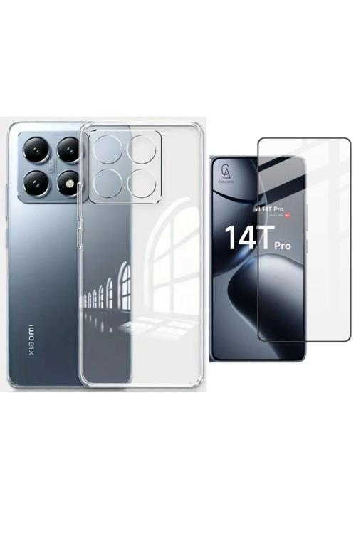 20068310 Xiaomi Mi 14T Pro İle Uyumlu Telefon Kılıfı Ve 5D Tam Kaplayan Cam Ekran Koruyucu