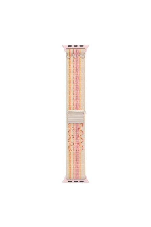 20068310 Apple Watch Ultra/Ultra2 49Mm Uyumlu Örgü İşlemeli Hasır Kordon Pembe