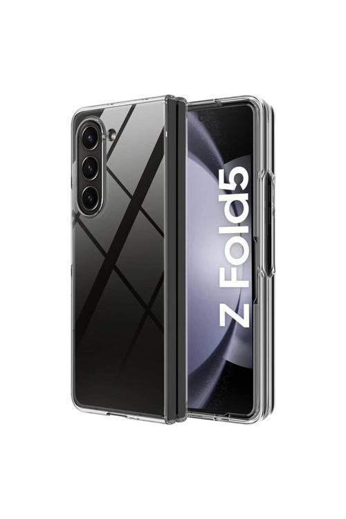 20068310 Samsung Galaxy Z Fold 5 İle Uyumlu Kılıf Yüksek Korumalı Sert Şeffaf Kapak