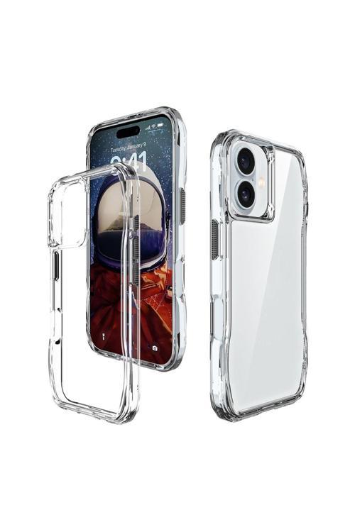 20068310 Apple İphone 16 Uyumlu Kılıf Airbag Özellikli Bayer Tpu Malzeme Şeffaf Telefon Kılıfı Kapak