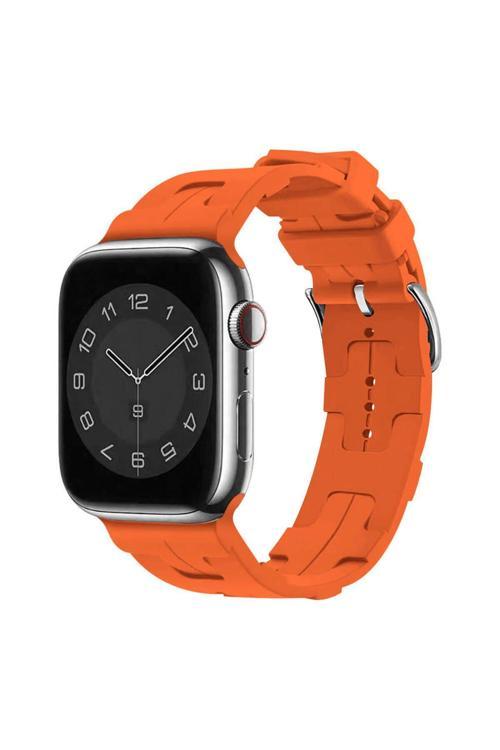 20068310 Apple Watch Seri 4/5/6/Se/Se 1.Nesil 44Mm Uyumlu Metal Tokalı Silikon Kordon