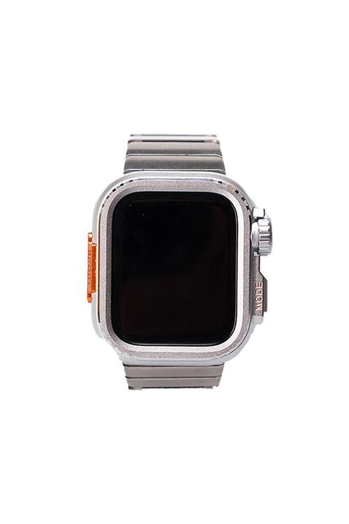 20068310 Apple Watch Series 7/8/9 45Mm Uyumlu Kasa Gövde Koruyucu Ve Metal Kordon 2 İn 1 Set
