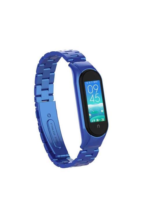 20068310 Xiaomi Mi Band 6 İle Uyumlu Bakla İşlemeli Metal Kordon