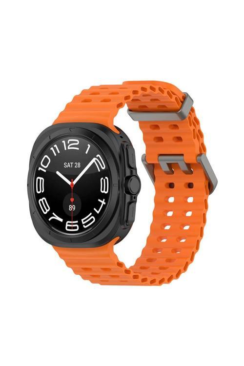 20068310 Samsung Galaxy Watch Ultra 47Mm İle Uyumlu Tırtıklı Tasarım Silikon Kordon