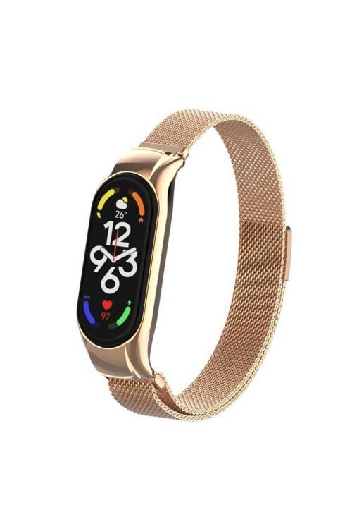 20068310 Xiaomi Mi Band 7 İle Uyumlu Metal Tel-Örgü İşlemeli Kordon