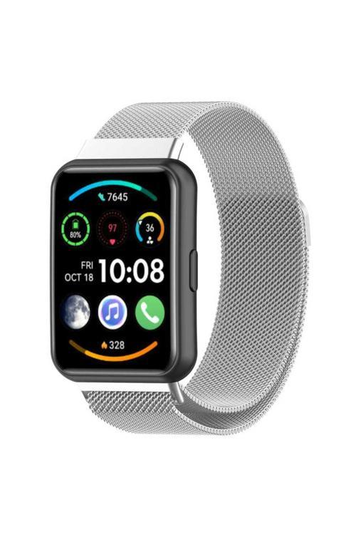 20068310 Huawei Watch Fit 2 İle Uyumlu Metal Tel-Örgü İşlemeli Kordon