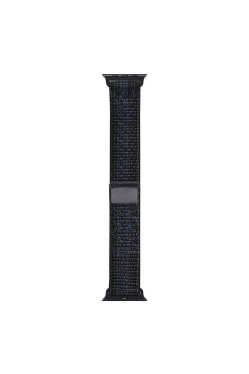 20068310 Apple Watch Seri 4/5/6/Se (1.Nesil)/Se 44Mm Uyumlu Örgü İşlemeli Hasır Kordon Siyah