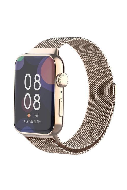 20068310 Huawei Watch Fit 3 İle Uyumlu Metal Tel-Örgü İşlemeli Kordon