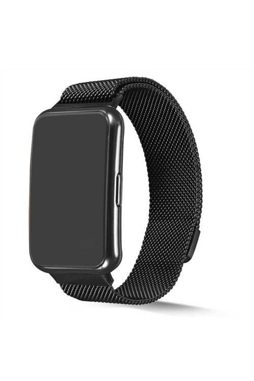 20068310 Huawei Watch Fit İle Uyumlu Metal Tel-Örgü İşlemeli Kordon