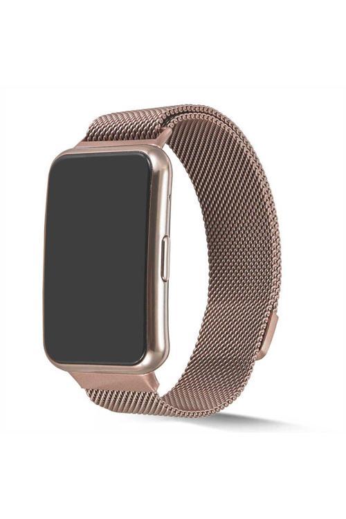 20068310 Huawei Watch Fit İle Uyumlu Metal Tel-Örgü İşlemeli Kordon