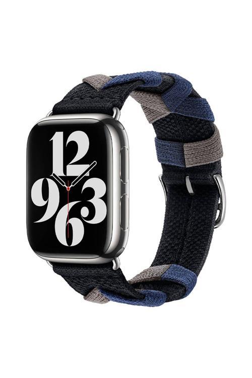 20068310 Apple Watch 4/5/6/Se (1.Nesil)/Se 44Mm Uyumlu Sarmal Örgü Tasarımlı Kordon