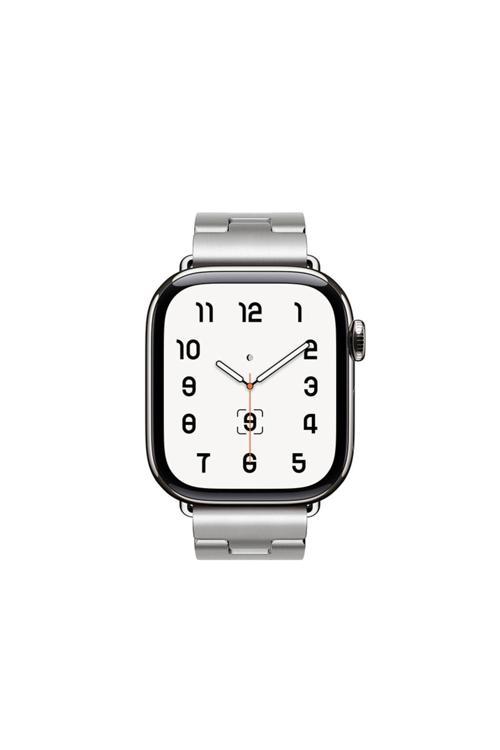 20068310 Apple Watch 4-5-6-Se 1.Nesil 44Mm Uyumlu Dayanıklı Metal Şerit Tasarım Kordon