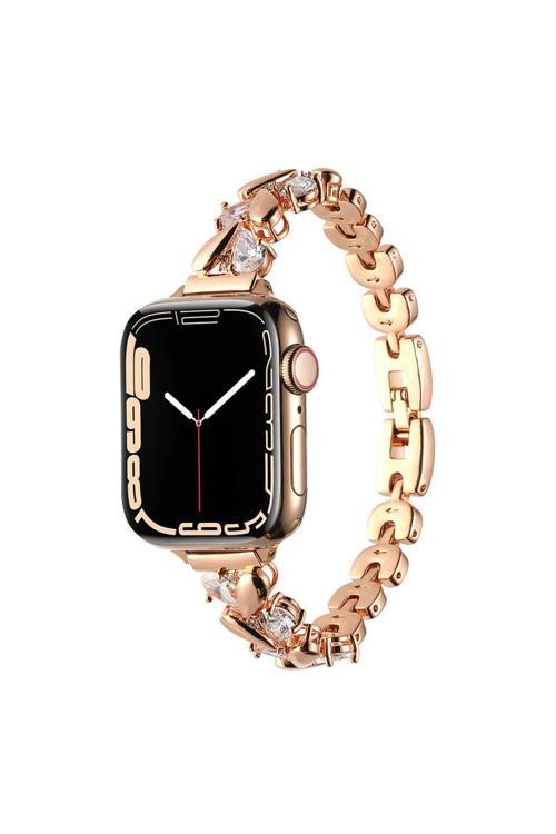 20068310 Apple Watch Ultra/Ultra2 49Mm Uyumlu Kordon Damla Figürlü Parlak Taşlı Metal Kordon