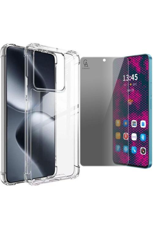 20068310 Xiaomi Mi 14T Uyumlu Köşe Dolgulu Anti Shock Telefon Kılıfı Ve Hayalet Privacy Ekran Koruyucu