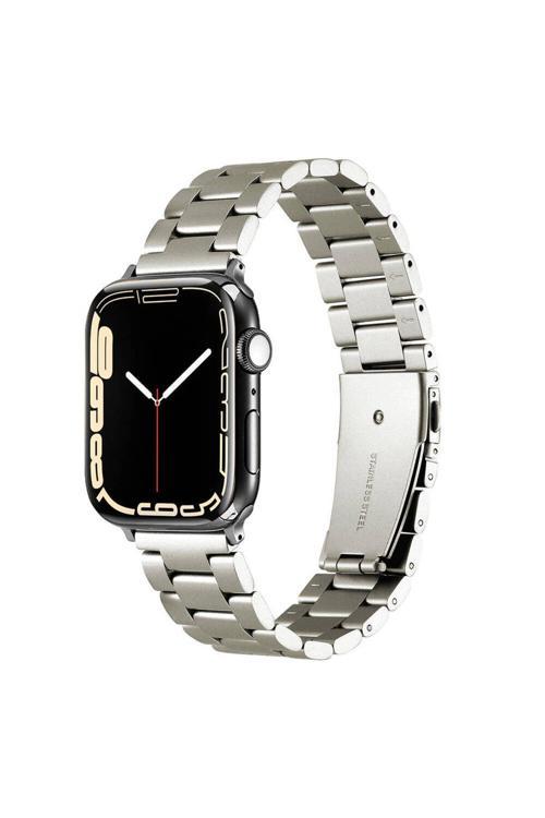 20068310 Apple Watch Seri 4/5/6/Se/Se 1.Nesil 40Mm Uyumlu Metal Baklalı Ayarlanabilir Kordon