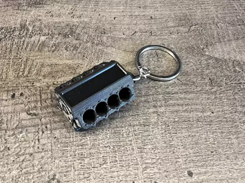 V8 Motor Bloğu Anahtarlık 1 Adet - Çevre Dostu PLA