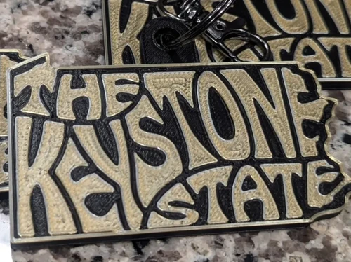 Keystone State Pennsylvania Anahtarlık 1 Adet - Çevre Dostu PLA