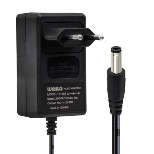 16 Volt - 2 Amper 5.5*2.5 Uçlu Yerli Üretim Power Jacklı Santral Adaptörü