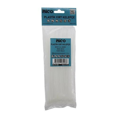 Beyaz   3.6x200mm  Plastik Cırt Kelepçe  100pcs