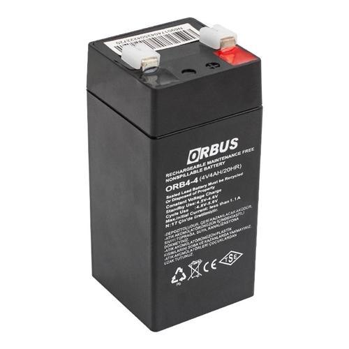Orbus Orb4-4 4 Volt - 4 Amper Dik Akü (45 X 45 X 100 Mm)