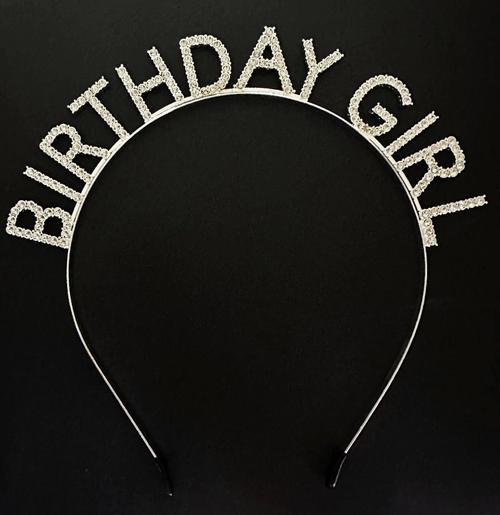 Gümüş Kristal Taşlı Birthday Girl Doğum Günü Tacı İthal Ürün A Kalite 17x16 Cm