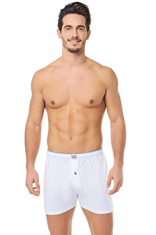 4 Adet Beyaz Penye Boxer Beyaz XL