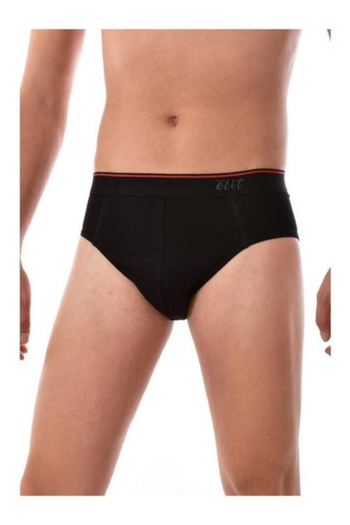 Erkek Siyah 3 Adet Elit Likralı Kemerli Elasthan 1351 Slip Siyah XL