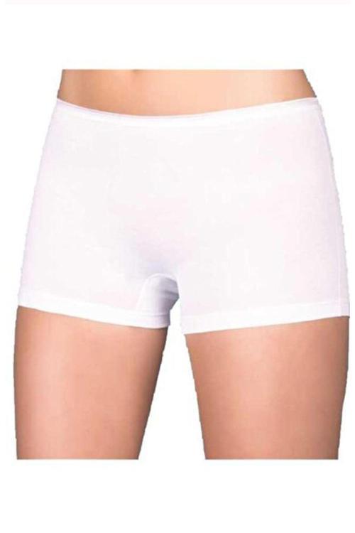 Kadın Renkli Likralı Boxer Şort 2101 Beyaz M