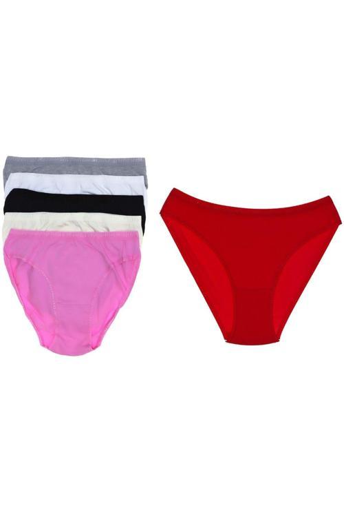 Tutku Kadın Bikini Külot Renk Paketi 6 Adet Çok Renkli L