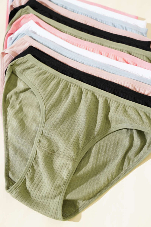 Kadın 12'Li Cotton Bikini 0592 (Nefen Alan Doku Kumaş) Çok Renkli L
