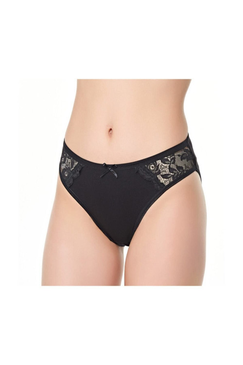 Kadın 6'Lı Paket Karışık Renk Dantelli Bikini Külot Çok Renkli Standart
