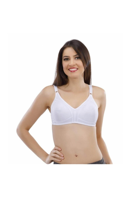 Zümra Kadın Penye Toparlayıcı Dikişsiz Beyaz Sütyen Beyaz 85B
