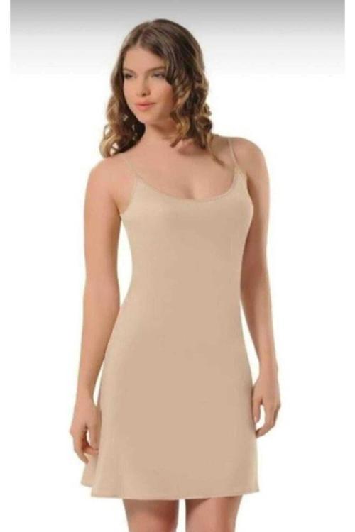 Kadın Ten 3851 Elbise Jipon Astar Ten 40