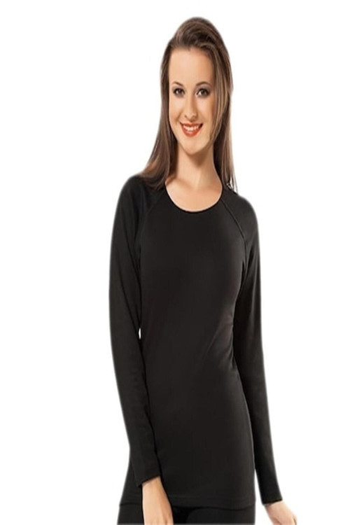 Termal Kışlık Kalın Uzun Kollu Üst İçlik Siyah Renk Siyah 2XL